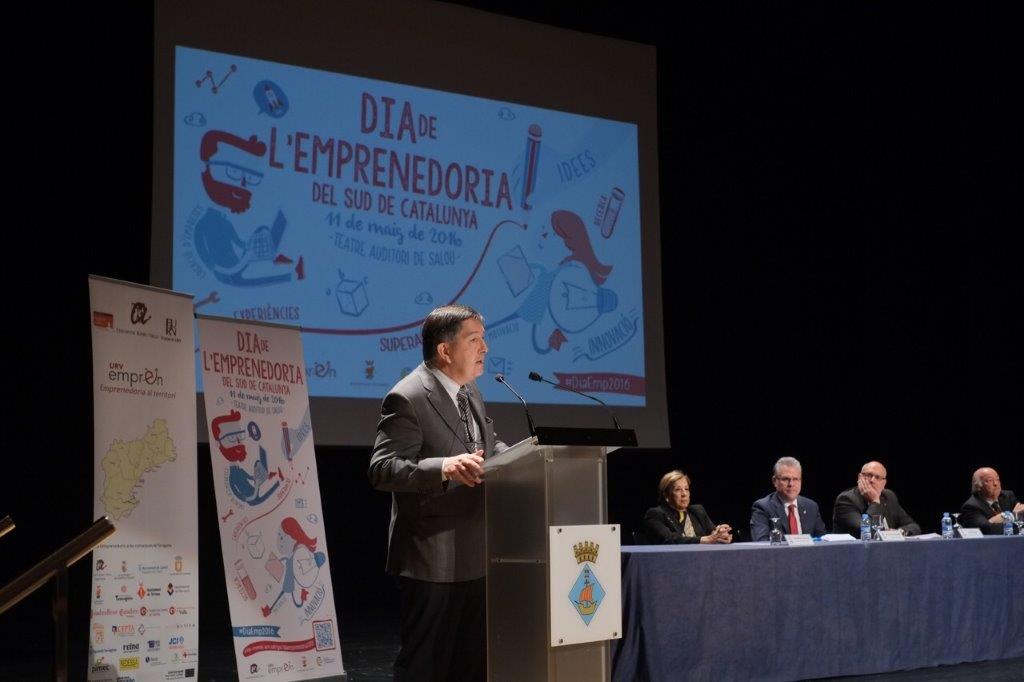 El rector de la URV, Josep Anton Ferrer, va intervenir a la inauguració de la jornada.