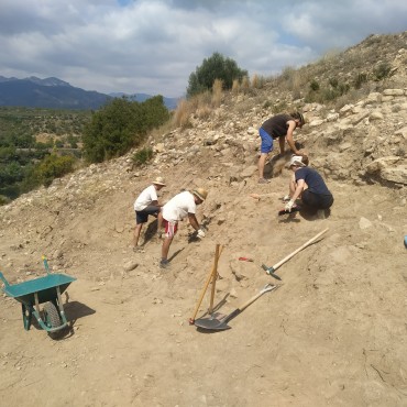 Treballs al jaciment de l'Assut de Tivenys