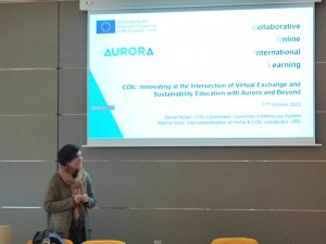 Marina Vives, COIL and internationalisation technician at home, gave a talk on opportunities for virtual education and cultural exchange.