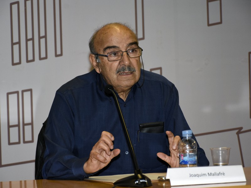 Joaquim Mallafré, en una jornada de la Càtedra Josep Anton Baixeras de Patrimoni Literari Català de la URV, l'any 2017.