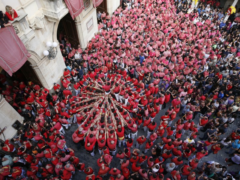 Diada castellera a Valls. Foto: Pere Toda.