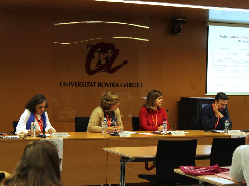 Ponents del BIP Lina Maria Jesús Antunes, Maria de Fatima Moreira, Roser Cuesta-Martínez i Josep Barceló-Prats al Panel discussion de l'última jornada