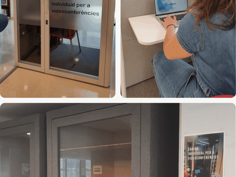 Cabina individual per a videoconferències