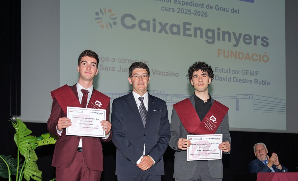 Premi Caixa d'Enginyers per a David Diestre Rubio i David Castro García.